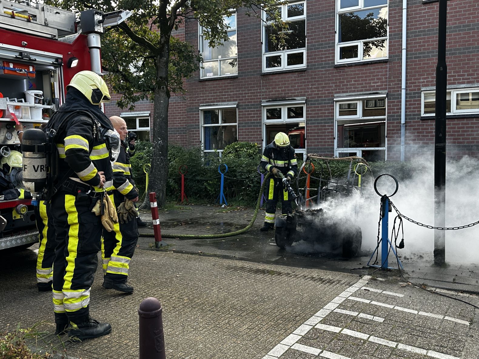 Elektrische Carver gaat in vlammen op in Leeuwarden