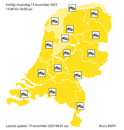 Code geel: vanmiddag zware windstoten
