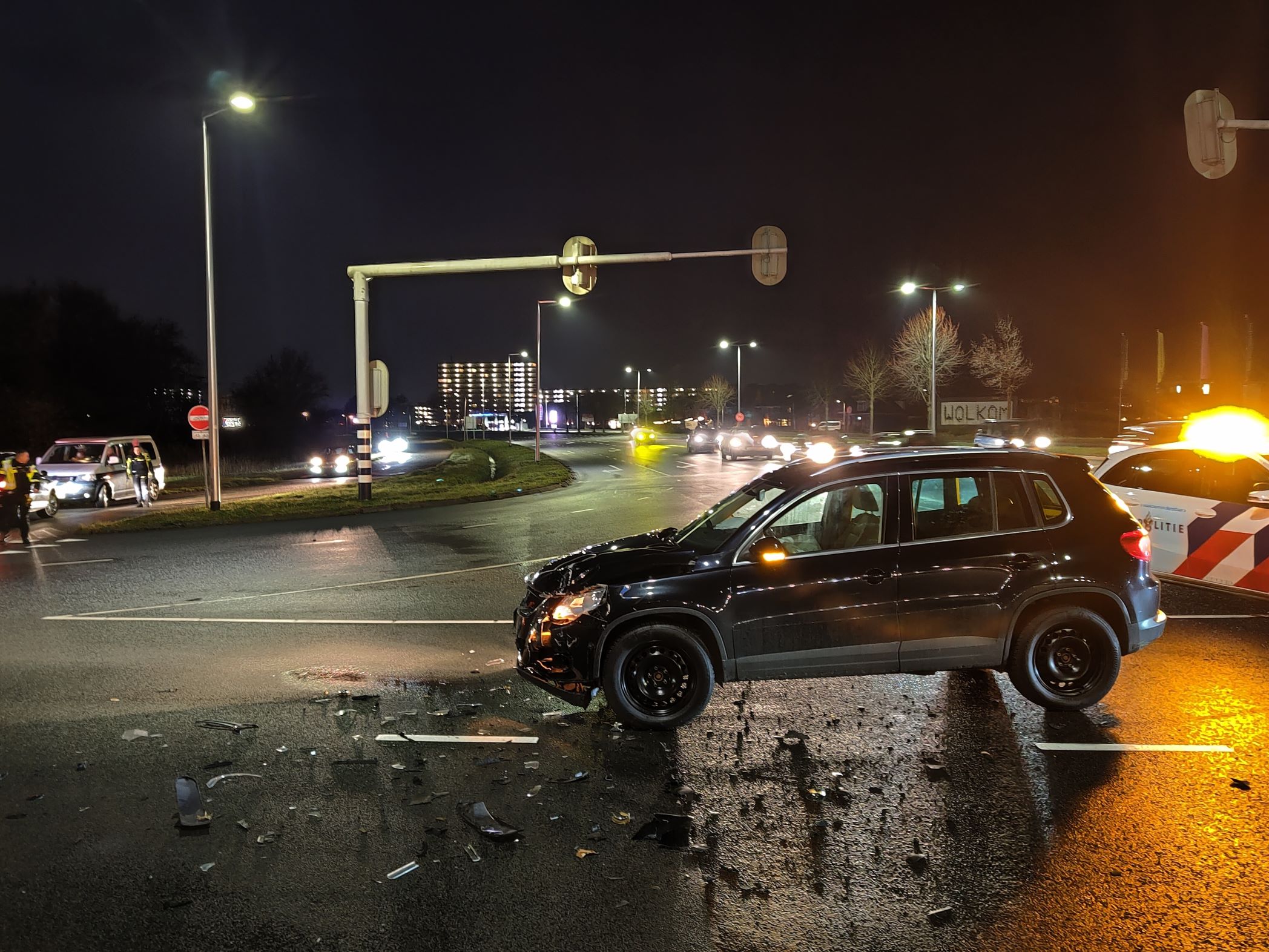 Flinke materiële schade na ongeval op kruising in Leeuwarden