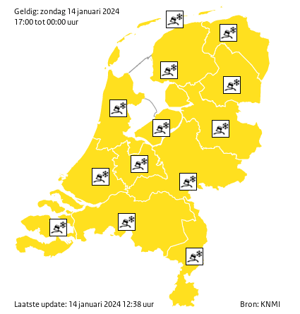 KNMI kondigt code geel af: toenemende kans op gladheid