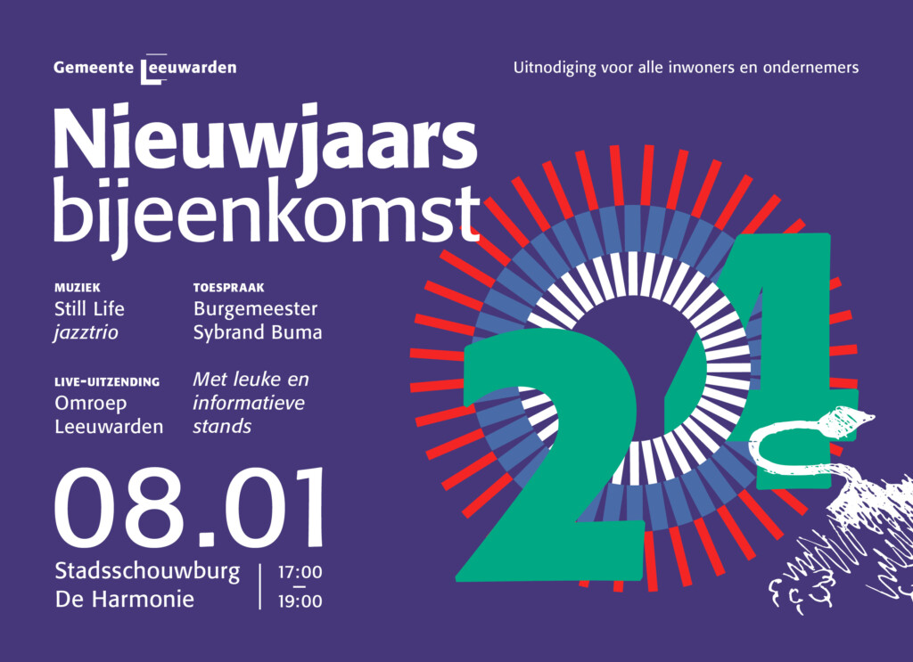Nieuwjaarsbijeenkomst gemeente Leeuwarden: u bent van harte uitgenodigd