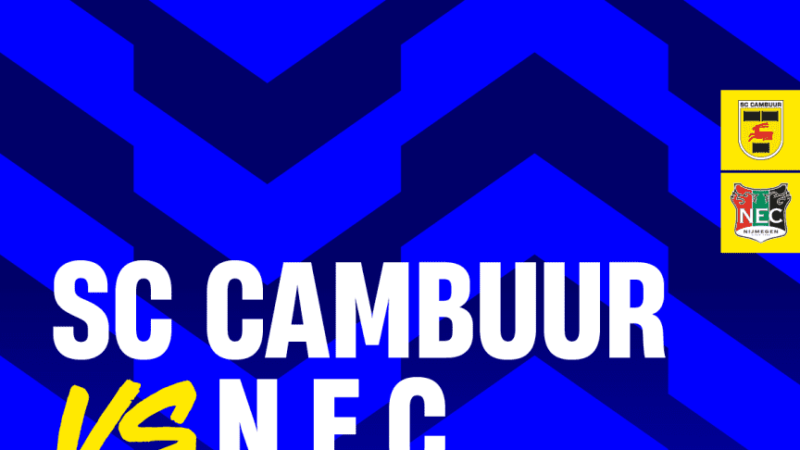 Cambuur speelt thuiswedstrijd tegen NEC in halve finale KNVB-beker