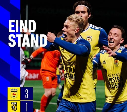 Cambuur verslaat Vitesse met 3-1 en gaat naar halve finales KNVB-beker