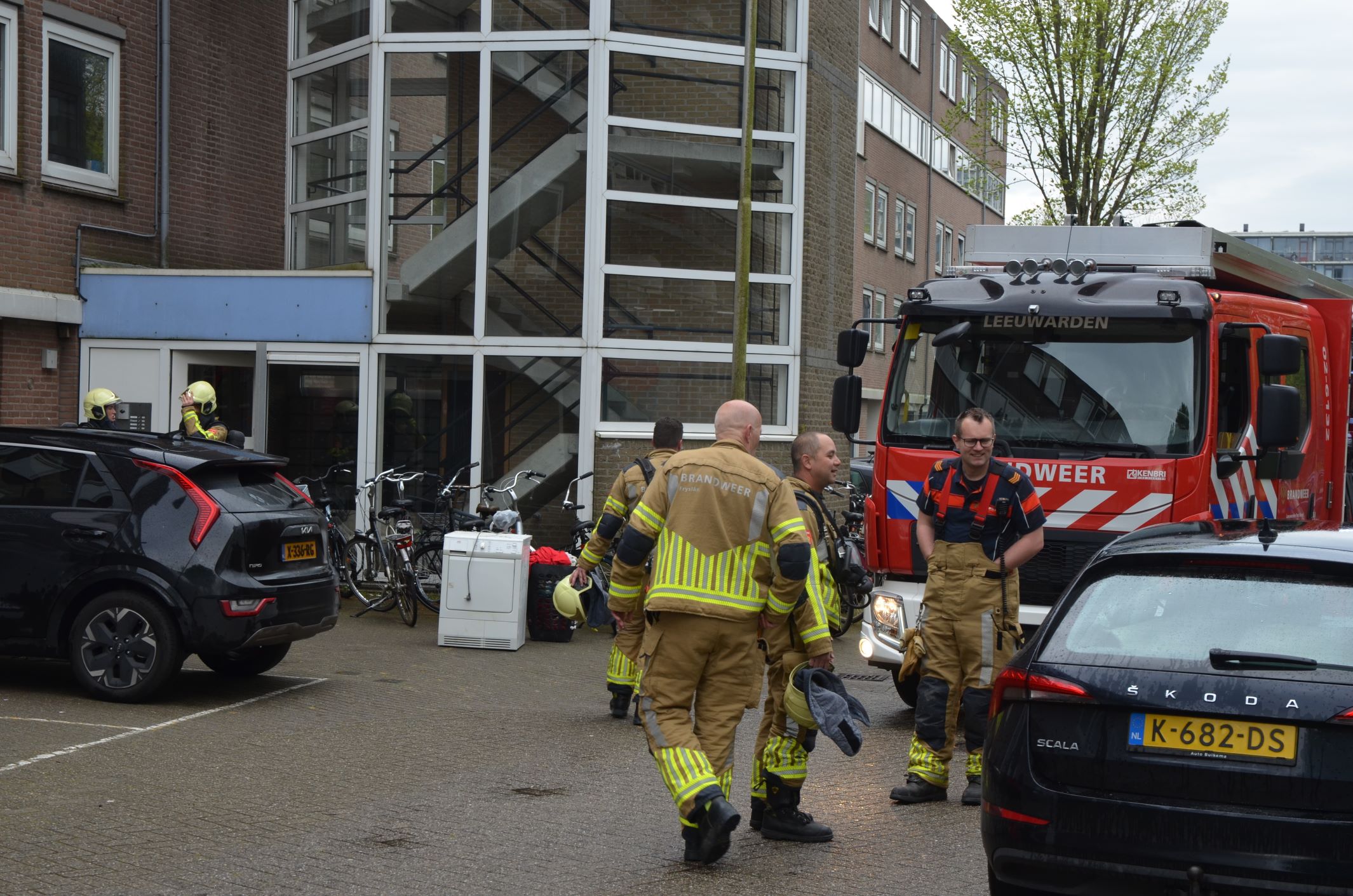 Brand in wasdroger aan de Mondriaanstraat in Leeuwarden
