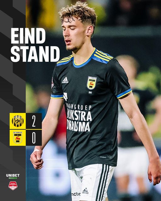 Cambuur verliest allerlaatste uitwedstrijd van het lopende seizoen met 2-0 van Roda JC