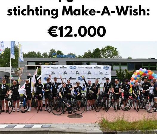 Twaalf leerlingen van Comenius Esdoorn fietsen €12.000 bij elkaar voor stichting Make-A-Wish.