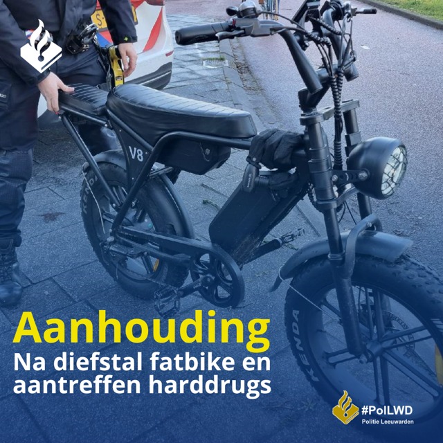 Leeuwarder (44) aangehouden na diefstal fatbike en aantreffen harddrugs