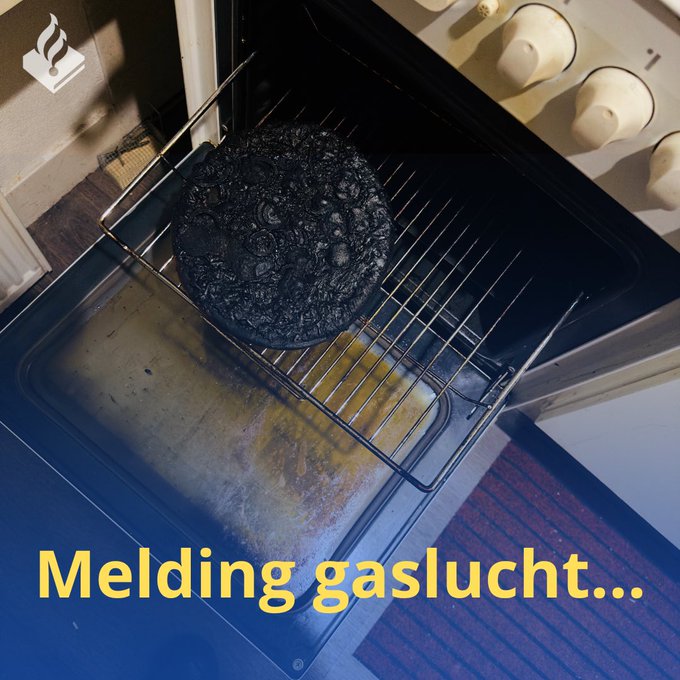 Melding gaslucht blijkt brandlucht van verbrande pizza