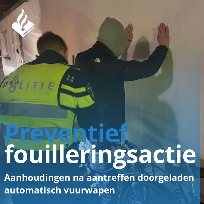 Fouilleringsactie politie: twee drugsdealers en twee personen met automatisch wapen aangehouden