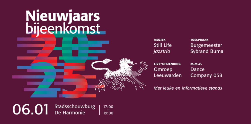 Kom je ook? Nieuwjaarsreceptie in Harmonie van Gem. Leeuwarden