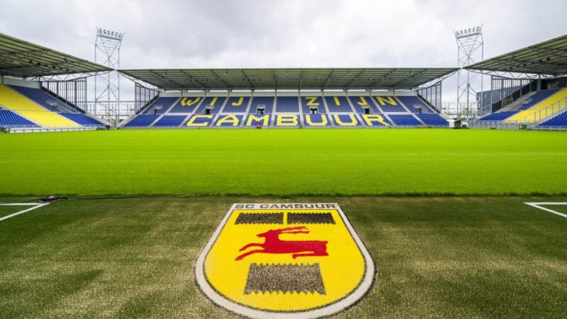 Feestelijke boodschap bij stadion SC Cambuur