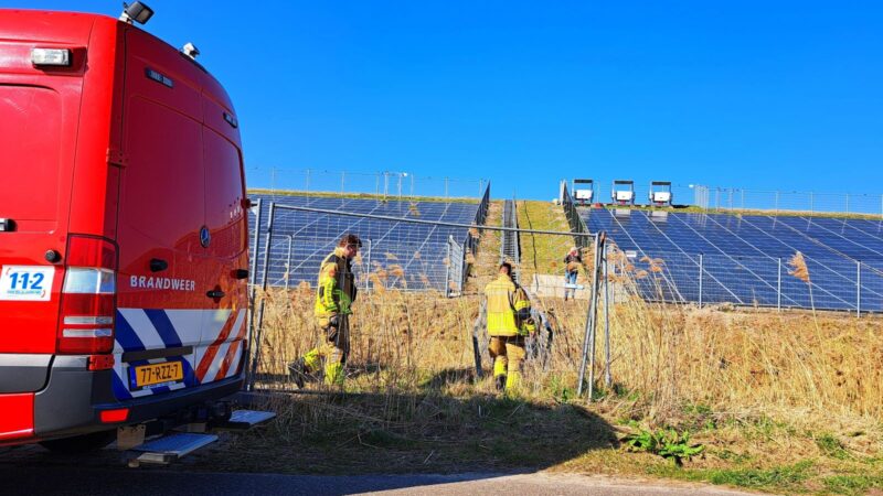 Brandweer redt schaap uit hek in Leeuwarden