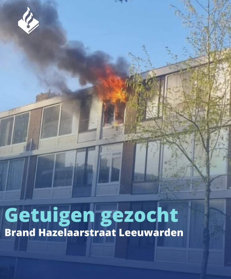 Getuigen gezocht na woningbrand aan Hazelaarstraat in Leeuwarden
