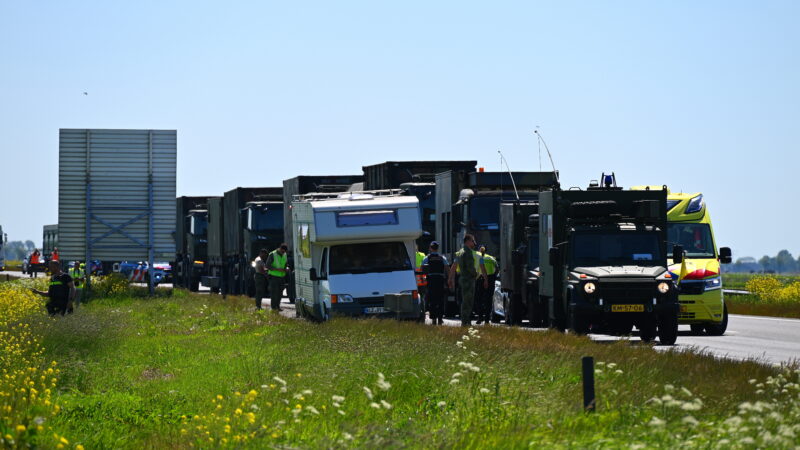Kettingbotsing op De Heak – N31 bij Leeuwarden zonder gewonden