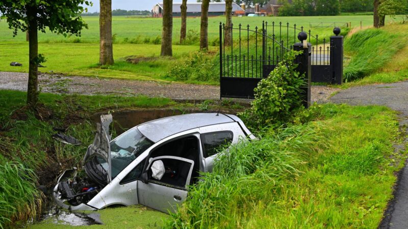 Automobilist eindigt in sloot in Weidum