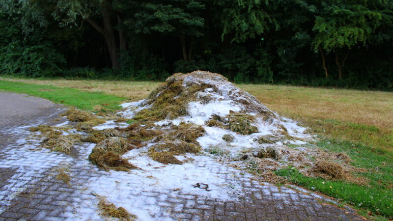 Droog gras veroorzaakt buitenbrand