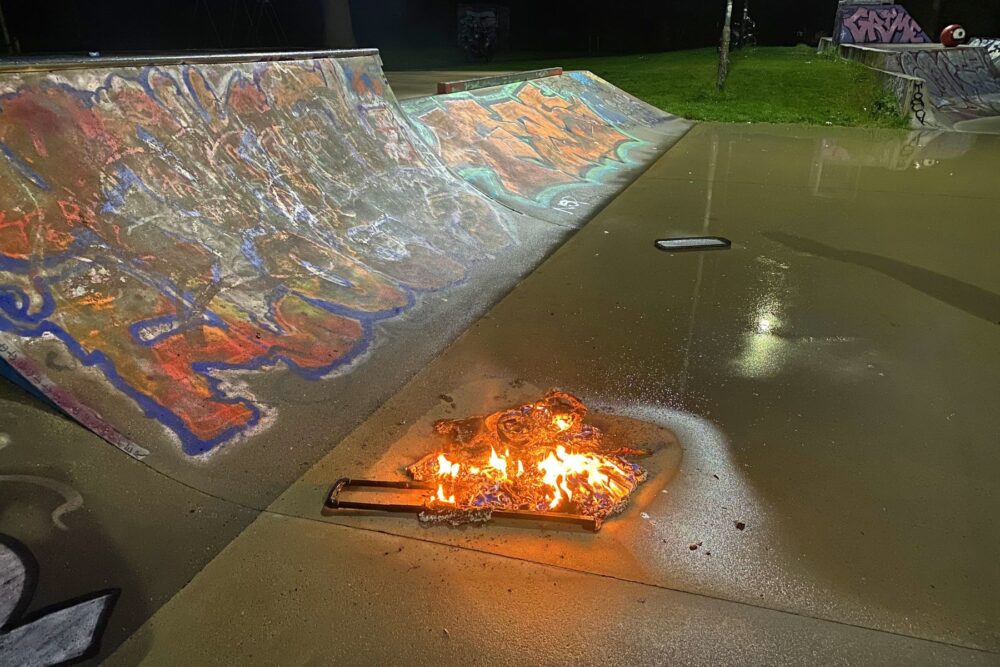 Brand op skatebaan in Leeuwarden