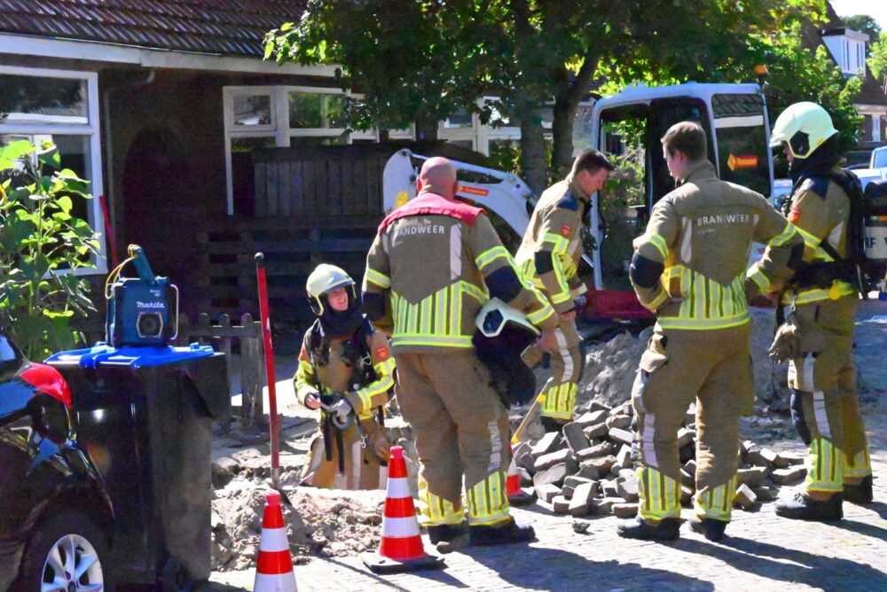 Gasleiding geraakt tijdens graafwerkzaamheden in Leeuwarden