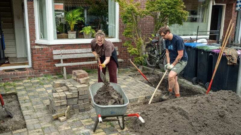 Meer dan duizend tegels maken plaats voor groen in Huizum-West